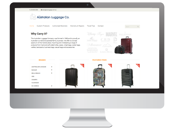 Web Design - The Australian Luggage Co